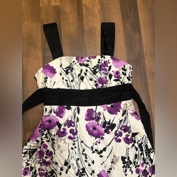 BCX Purple Pleated A-line Sundress for Wedding Guest - Picture 3 of 8